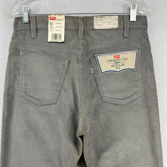 LEVIS 536 Pants Men 34x36 '86 Fine Corduroy White Tab Gray Jeans USA VTG NEW NOS - Picture 1 of 16